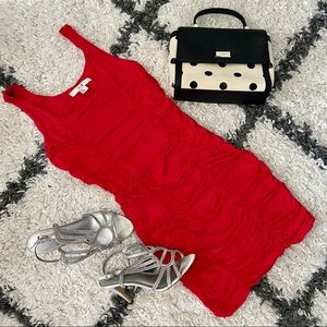 🍒Red ruched bodycon dress